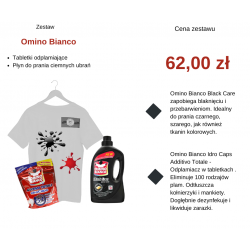 Zestaw Omino Bianco Tabletki odplamiające + Płyn do prania ciemnych ubrań